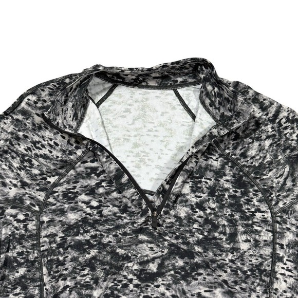 Lululemon Swiftly Tech 1/2 Zip Long Sleeve 2.0 Space Dye Black White Women's 12 - Picture 3 of 10